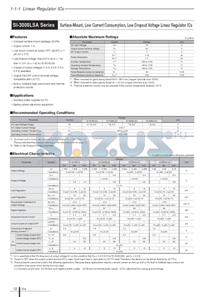 SI-3050LSA datasheet - Surface-Mount Low Current Consumption Low Dropout Voltage Linear Regulator ICs