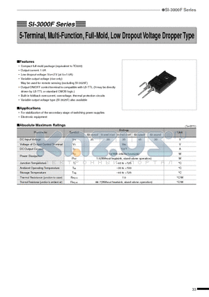 SI-3090F datasheet - 5-Terminal, Multi-Function, Full-Mold, Low Dropout Voltage Dropper Type