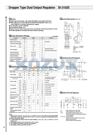 SI-3102S datasheet - Dropper Type Dual Output Regulator