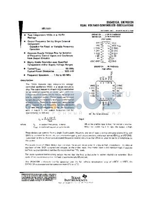 SN74S124D datasheet - DUAL VOLTAGE-CONTROLLED OSCILLATORS