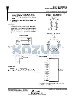 SN74S133 datasheet - 13-INPUT POSITIVE-NAND GATES