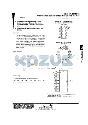 SN74S134D datasheet - 12-INPUT POSITIVE-NAND GATES WITH 3-STATE OUTPUTS