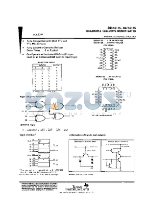 SN74S135D datasheet - QUADRUPLE EXCLUSIVE-OR/NOR GATES