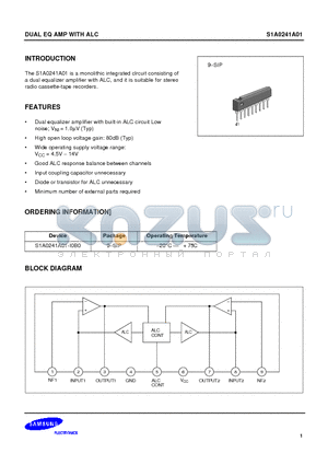 S1A0241A01 datasheet - DUAL EQ AMP WITH ALC