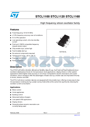 STCL1120 datasheet - High frequency silicon oscillator family