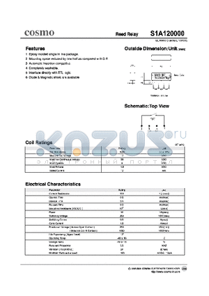 S1A120000 datasheet - REED RELAY