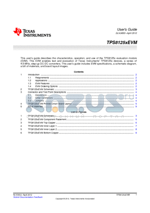 STD datasheet - TPS8125xEVM
