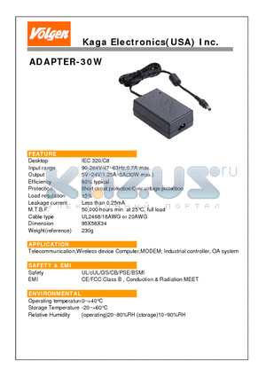 STD-1225 datasheet - ADAPTER-30W