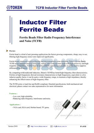 TCFBD3547TR datasheet - TCFB Inductor Filter Ferrite Beads