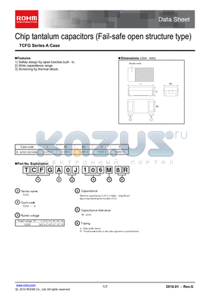 TCFGA0G106M8R datasheet - Chip tantalum capacitors (Fail-safe open structure type)