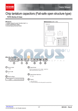 TCFGA0G106M8R datasheet - Chip tantalum capacitors (Fail-safe open structure type)