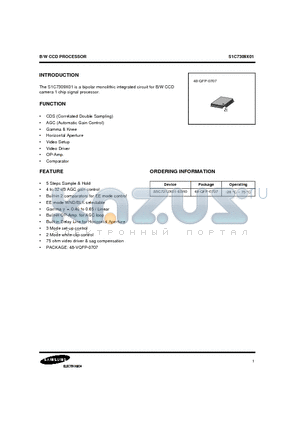 S1C7309X datasheet - B/W CCD PROCESSOR