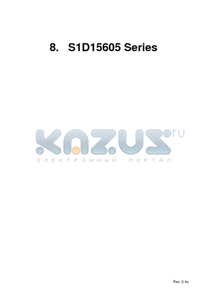 S1D15605 datasheet - Single-chip dot matrix liquid crystal display drivers