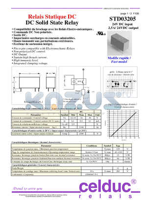 STD03205 datasheet - DC Solid State Relay