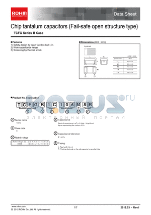 TCFGB0E227M8R datasheet - Chip tantalum capacitors (Fail-safe open structure type)