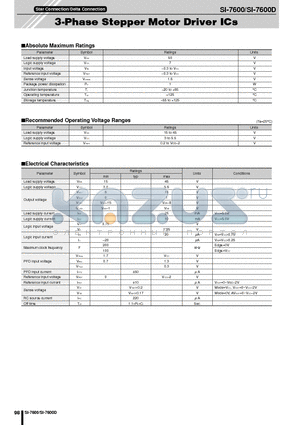SI-7600D datasheet - 3-Phase Stepper Motor Driver ICs