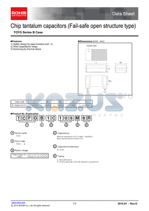 TCFGB0J106M8R datasheet - Chip tantalum capacitors (Fail-safe open structure type)