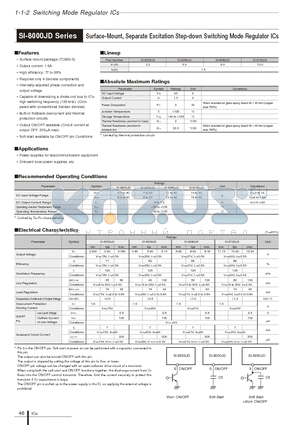 SI-8000JD datasheet - Surface-Mount Separate Excitation Step-down Switching Mode Regulator ICs