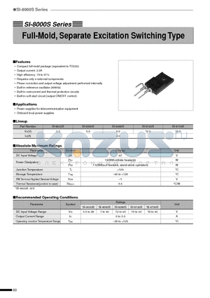 SI-8050S datasheet - Full-Mold, Separate Excitation Switching Type