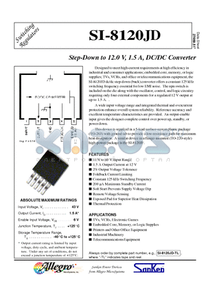 SI-8120JD-TL datasheet - Step-Down to 12.0 V, 1.5 A, DC/DC Converter