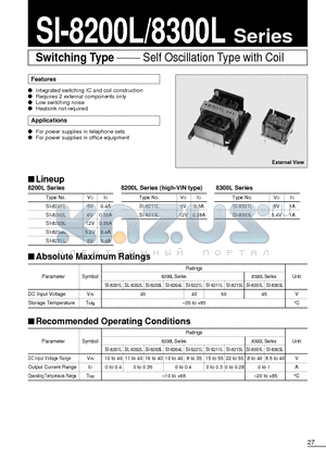 SI-8201L datasheet - Switching Type(Self Oscillation Type with Coil)