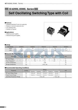 SI-8201L datasheet - Self Oscillating Switching Type with Coil