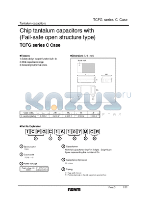 TCFGC0G336MCR datasheet - Chip tantalum capacitors with (Fail-safe open structure type)