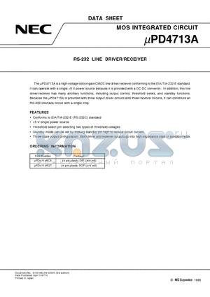 UPD4713ACX datasheet - RS-232 LINE DRIVER/RECEIVER