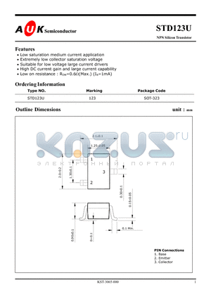 STD123U datasheet - NPN Silicon Transistor