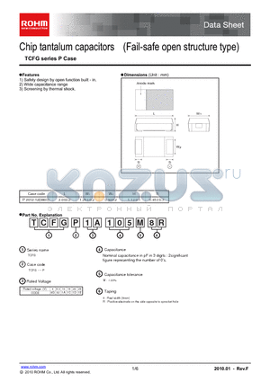 TCFGP0J105M8R datasheet - Chip tantalum capacitors (Fail-safe open structure type)