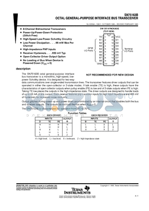 SN75163B datasheet - OCTAL GENERAL-PURPOSE INTERFACE US TRANSCEIVER