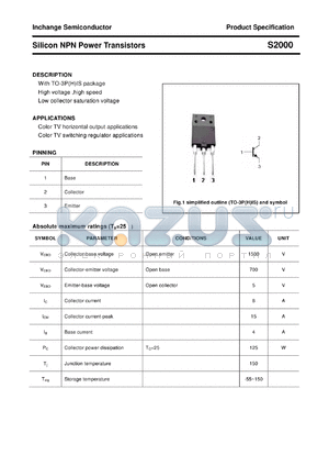 S2000 datasheet - Silicon NPN Power Transistors