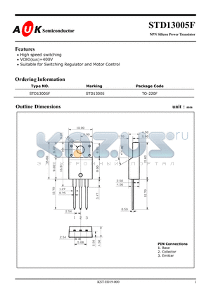 STD13005F datasheet - NPN Silicon Power Transistor