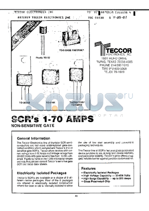 S2008F1 datasheet - SCRs 1-70 AMPS NON-SENSITIVE GATE