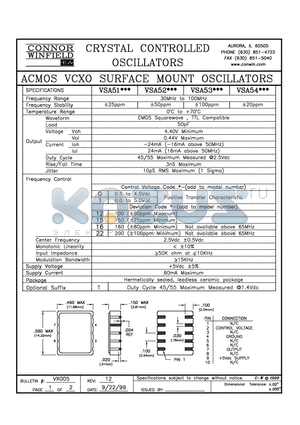 VSA51015-44.736M datasheet - ACMOS VCXO SURFACE MOUNT OSCILLATORS