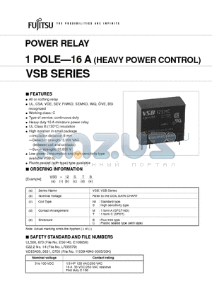 VSB-100MB datasheet - 1 POLE-16 A (HEAVY POWER CONTROL) VSB SERIES