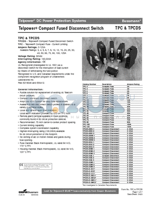 TPC-12 datasheet - Telpower Compact Fused Disconnect Switch
