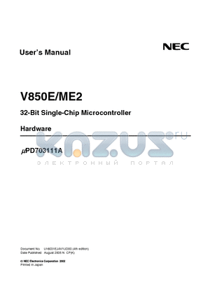 UPD703111A datasheet - 32-Bit Single-Chip Microcontroller