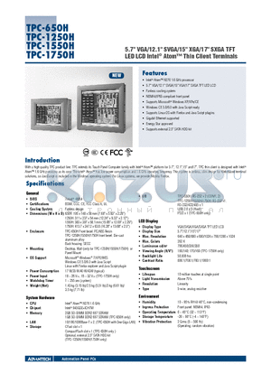 TPC-1250H datasheet - 5.7