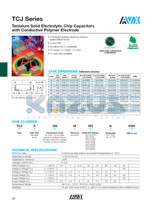 TCJA156M004-0300 datasheet - Tantalum Solid Electrolytic Chip Capacitors with Conductive Polymer Electrode