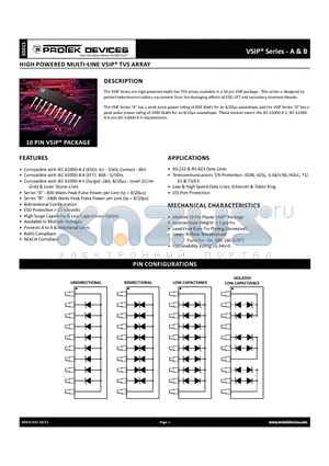 VSB10P08 datasheet - HIGH POWERED MULTI-LINE VSIP^ TVS ARRAY