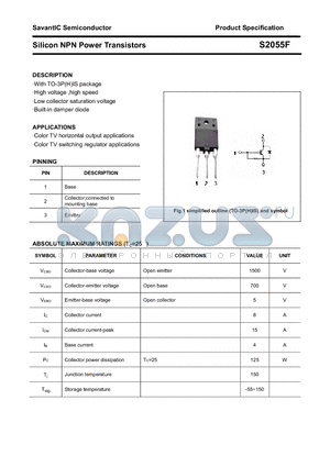 S2055F datasheet - Silicon NPN Power Transistors