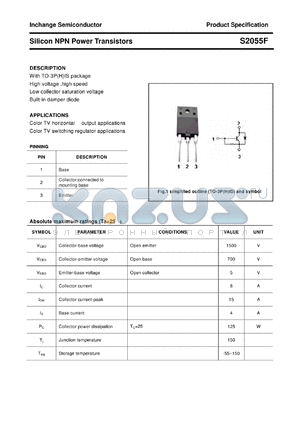 S2055F datasheet - Silicon NPN Power Transistors