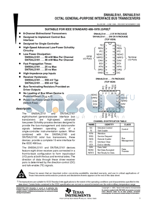 SN75ALS161 datasheet - OCTAL GENERAL-PURPOSE INTERFACE BUS TRANSCEIVERS