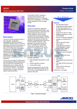 S2060 datasheet - GPON Transceiver With CDR