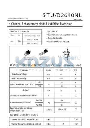 STD2640NL datasheet - N-Channel E nhancement Mode Field Effect Transistor