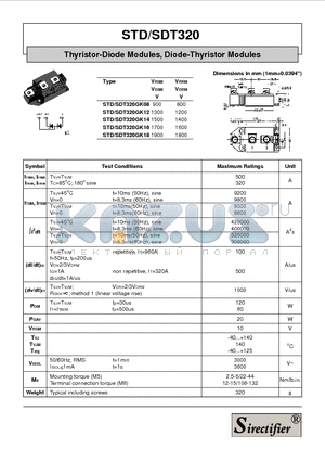 STD320 datasheet - Thyristor-Diode Modules, Diode-Thyristor Modules