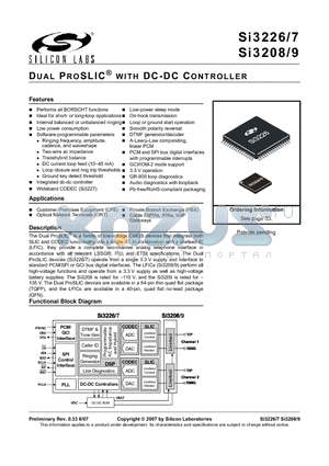 SI3209 datasheet - Dual ProSLIC^ with DC-DC Controller