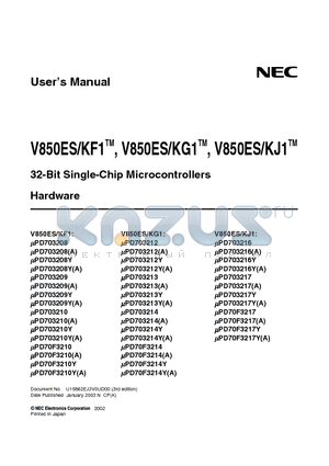 UPD70F3210YA datasheet - 32-Bit Single-Chip Microcontrollers
