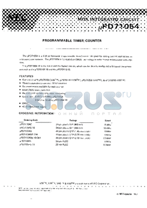 UPD71054-10 datasheet - MOS INTEGRATED CIRCUIT